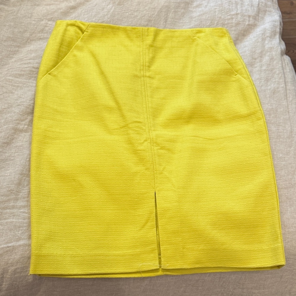 LOFT Vibrant Yellow Pencil Skirt